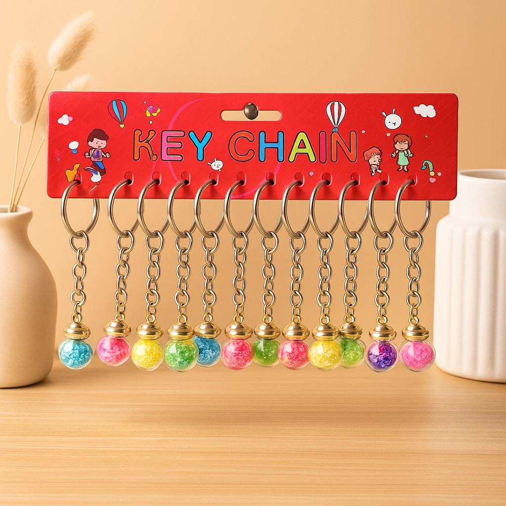 Glitter Ball Keychain
