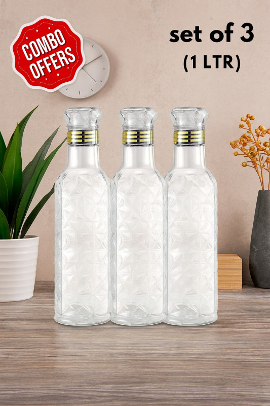 Crystal Luxe Hydration Bottle Set (1L x 3)