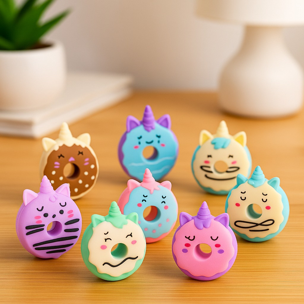 Unicorn Donut Fancy Erasers