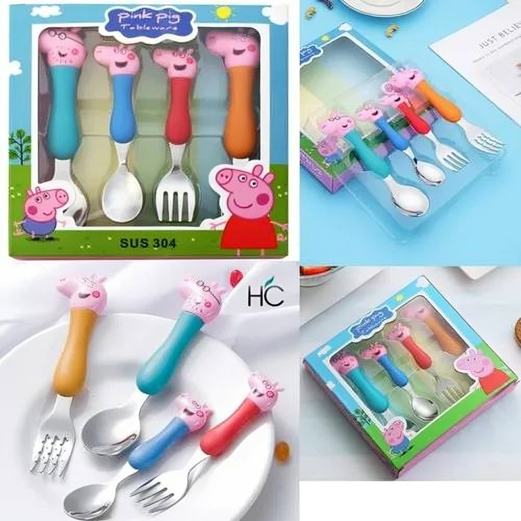 Pink Pig Kids Cutlery Set