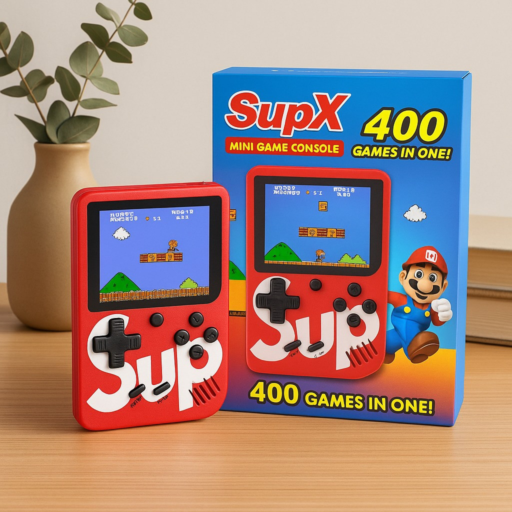 SupX Mini Game Console – 400 Classic Games in One